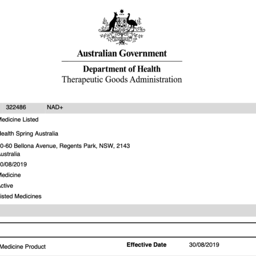 Enervite-NAD+-TGA-Certification