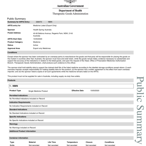 Enervite-NMN-60CAP-TGA-APPROVAL