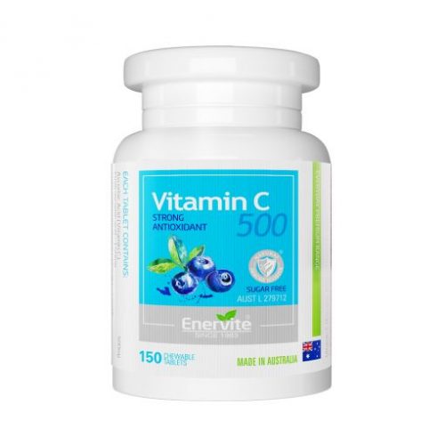 Enervite-Vitamin-C-500-mg-Blueberry-150-Chewable-Tablets-Sohealthy