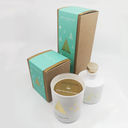 Royal Doulton Christmas diffuser and candle-side