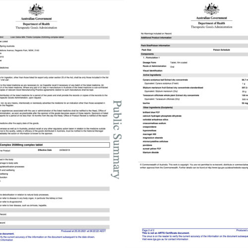 liver detox milk thistle 25000 tga