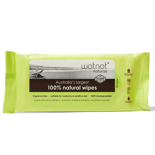 BIODEGRADABLE NATURAL TRAVEL WIPES - SOFT PACK (20 SHEETS)