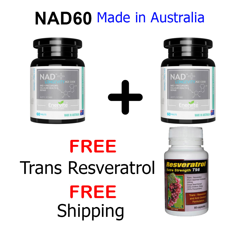 two NAD60 with free resveratrol