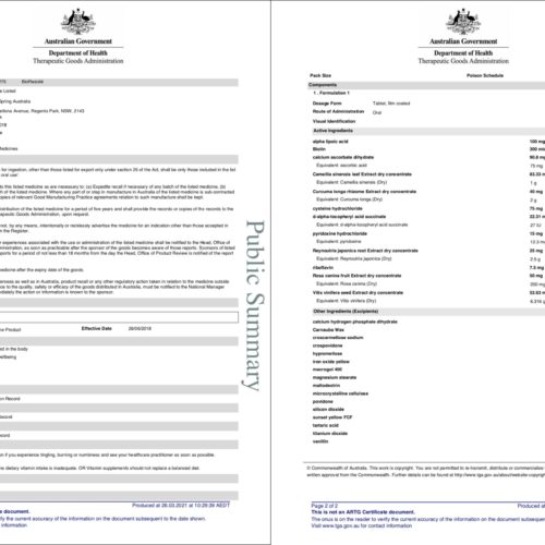 enervite bioresiste tga certificate
