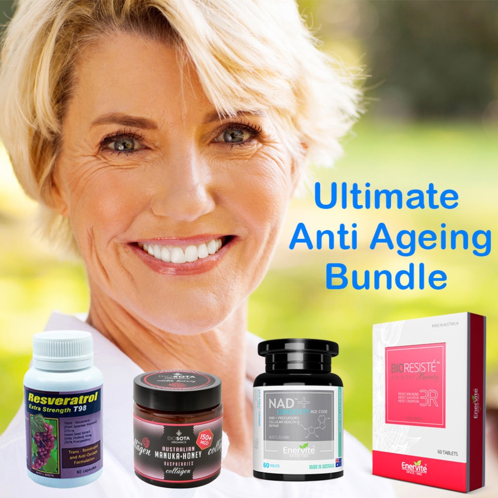 anti ageing bundle collagen resveratrol nad antioxidants
